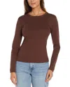 Three Dots Ramy High Neck Long Sleeve Top In Chicory Coffee