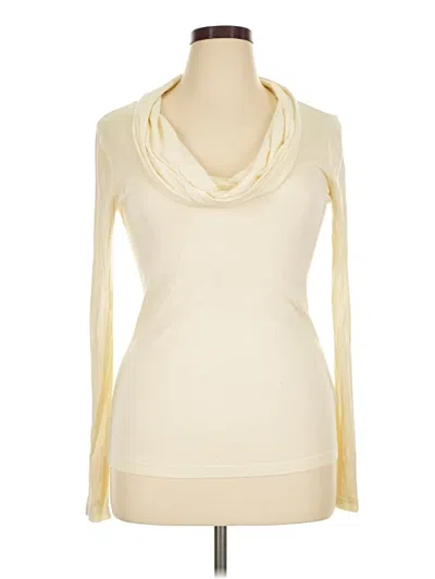 Pre-owned Three Dots Long Sleeve Top Ivory Cowl Neck Tops