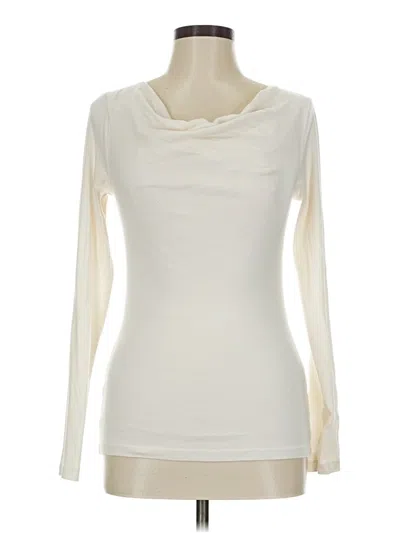 Pre-owned Three Dots Long Sleeve Top Ivory Cowl Neck Tops In White