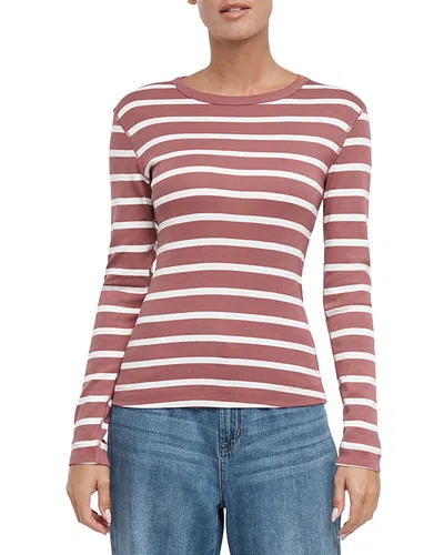 Three Dots Long Sleeve Top In Multi