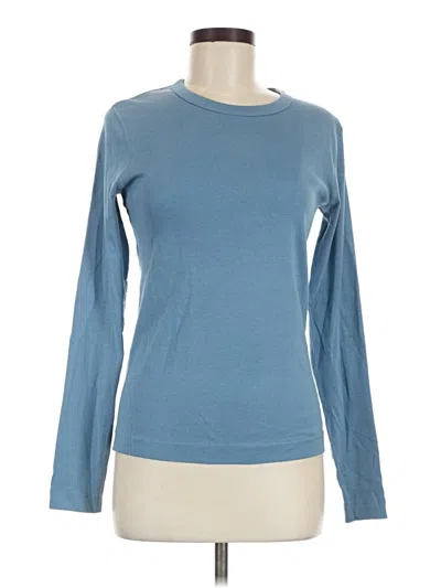 Pre-owned Three Dots Long Sleeve T-shirt In Blue