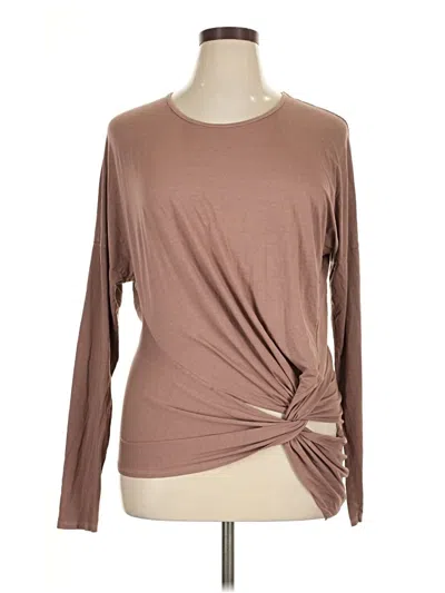 Pre-owned Three Dots Long Sleeve T-shirt In Brown