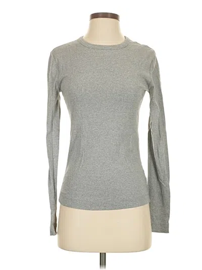 Pre-owned Three Dots Long Sleeve T-shirt In Gray