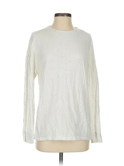 Pre-owned Three Dots Long Sleeve T-shirt In Ivory