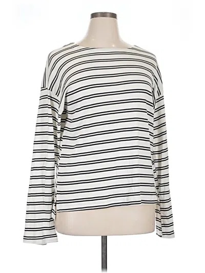 Pre-owned Three Dots Long Sleeve T-shirt In Ivory