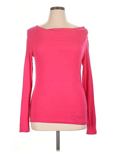 Pre-owned Three Dots Long Sleeve T-shirt In Pink
