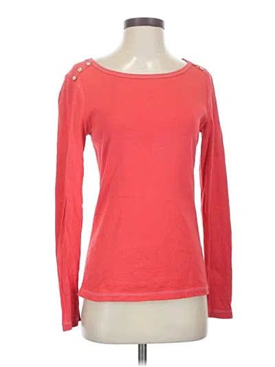 Pre-owned Three Dots Long Sleeve T-shirt In Red