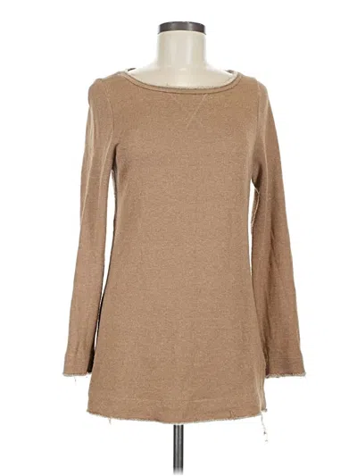 Pre-owned Three Dots Long Sleeve T-shirt In Tan