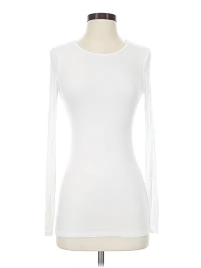 Pre-owned Three Dots Long Sleeve T-shirt In White