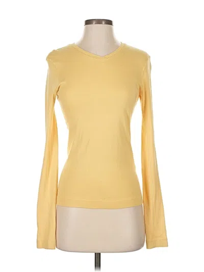 Pre-owned Three Dots Long Sleeve T-shirt In Yellow