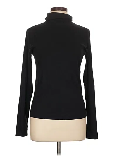 Pre-owned Three Dots Long Sleeve Turtleneck In Black