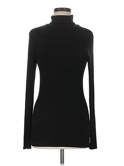 Pre-owned Three Dots Long Sleeve Turtleneck In Black