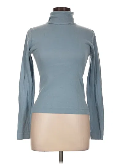 Pre-owned Three Dots Long Sleeve Turtleneck In Blue