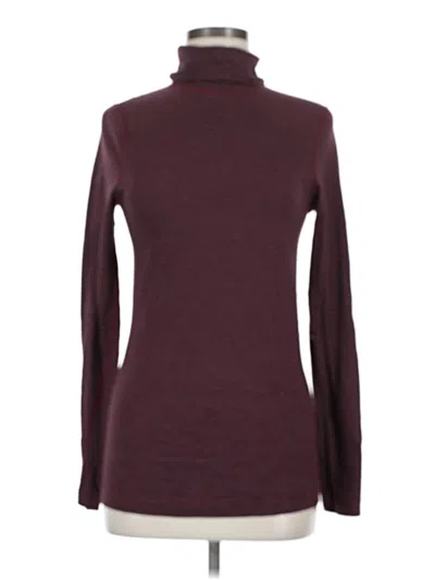 Pre-owned Three Dots Long Sleeve Turtleneck In Burgundy