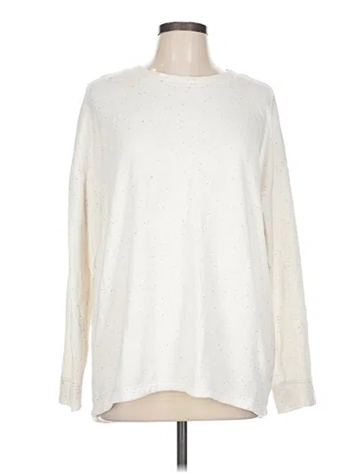 Pre-owned Three Dots Long Sleeve Turtleneck In Ivory