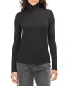 Three Dots Mock Neck Top In Black