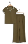 Three Dots Robyn 2-piece Lounge Set In Olive Night