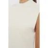 Three Dots Seamed Sleeveless Sweater In Egret
