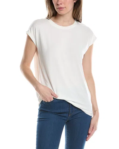 Three Dots Semi Relaxed Cap Sleeve T-shirt In White