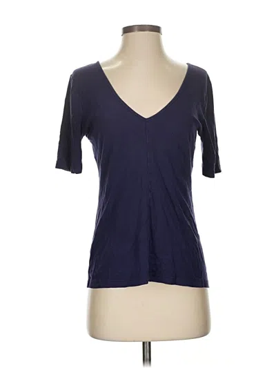 Pre-owned Three Dots Short Sleeve T-shirt In Blue