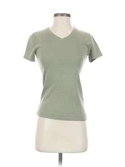 Pre-owned Three Dots Short Sleeve T-shirt In Green