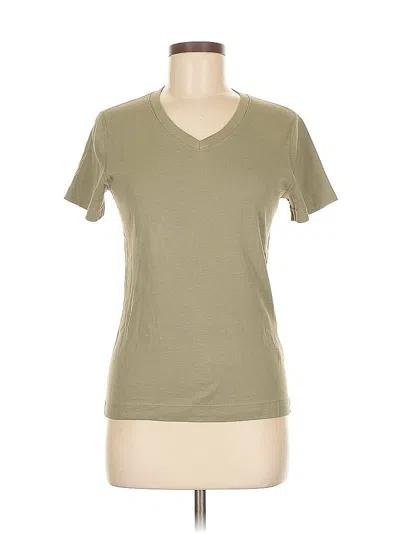 Pre-owned Three Dots Short Sleeve T-shirt In Green