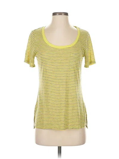 Pre-owned Three Dots Short Sleeve T-shirt In Yellow