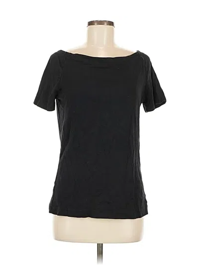 Pre-owned Three Dots Short Sleeve Top Black Boatneck Tops