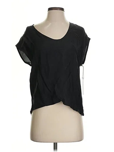 Pre-owned Three Dots Short Sleeve Top Black One Shoulder Neckline Tops