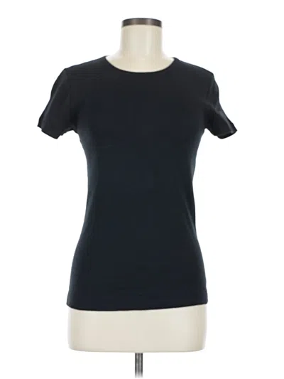 Pre-owned Three Dots Short Sleeve T-shirt In Black