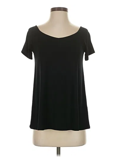 Pre-owned Three Dots Short Sleeve T-shirt In Black
