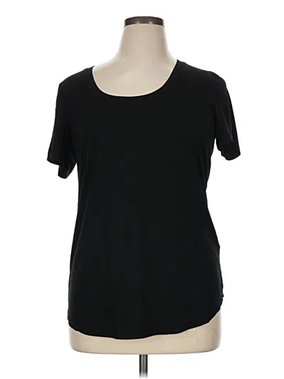 Pre-owned Three Dots Short Sleeve T-shirt In Black