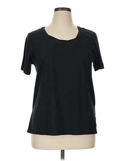 Pre-owned Three Dots Short Sleeve T-shirt In Black