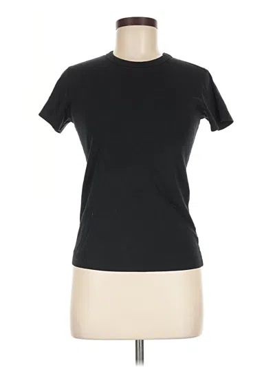 Pre-owned Three Dots Short Sleeve T-shirt In Black