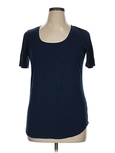 Pre-owned Three Dots Short Sleeve T-shirt In Blue
