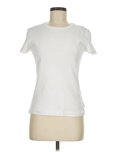 Pre-owned Three Dots Short Sleeve T-shirt In Ivory