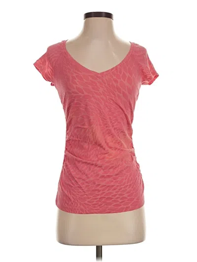 Pre-owned Three Dots Short Sleeve T-shirt In Pink