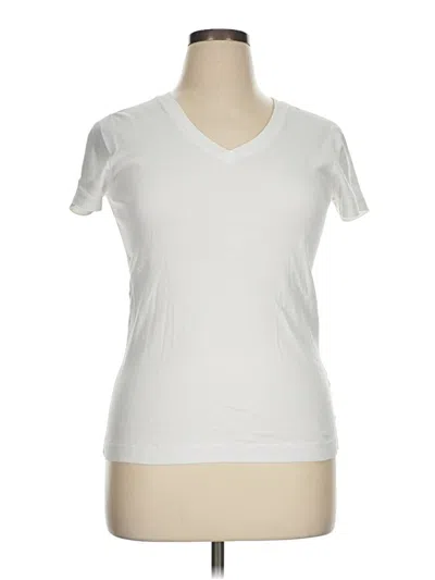 Pre-owned Three Dots Short Sleeve T-shirt In White