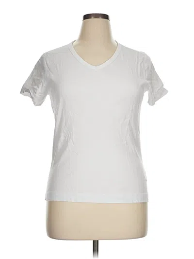 Pre-owned Three Dots Short Sleeve T-shirt In White