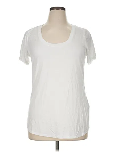 Pre-owned Three Dots Short Sleeve T-shirt In White