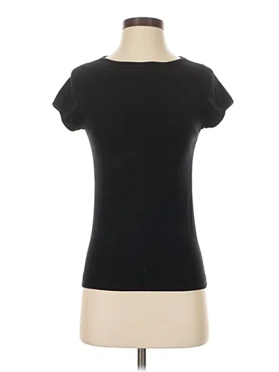 Pre-owned Three Dots Short Sleeve Turtleneck In Black