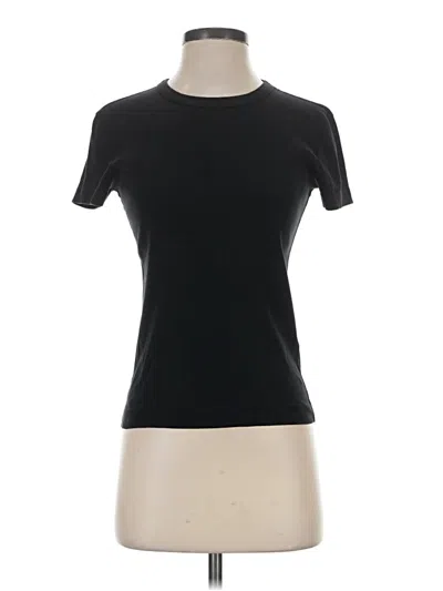 Pre-owned Three Dots Short Sleeve Turtleneck In Black