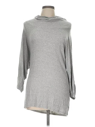 Pre-owned Three Dots Short Sleeve Turtleneck In Gray
