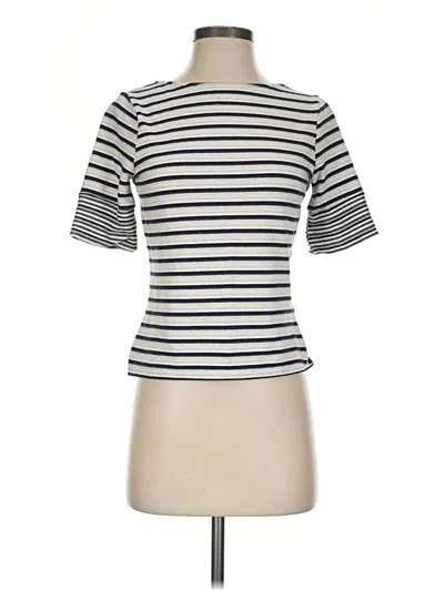 Pre-owned Three Dots Short Sleeve Turtleneck In Ivory