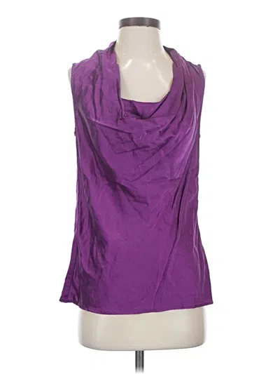 Pre-owned Three Dots Sleeveless Silk Top Purple Cowl Neck Tops