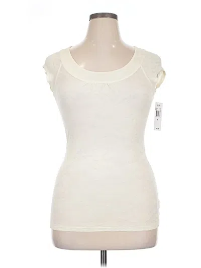 Three Dots Sleeveless Top Ivory Sweetheart Neckline Tops In White