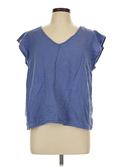 Pre-owned Three Dots Sleeveless T-shirt In Blue