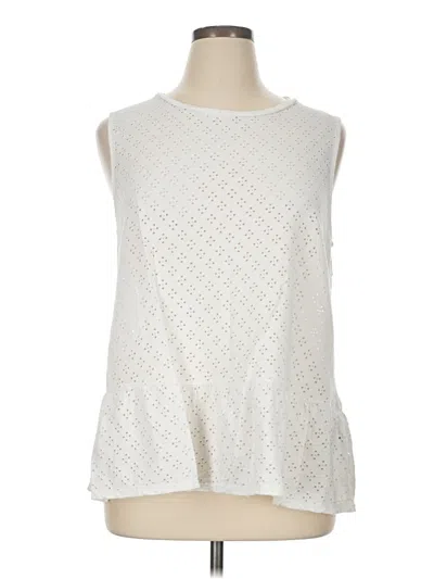 Pre-owned Three Dots Sleeveless T-shirt In White