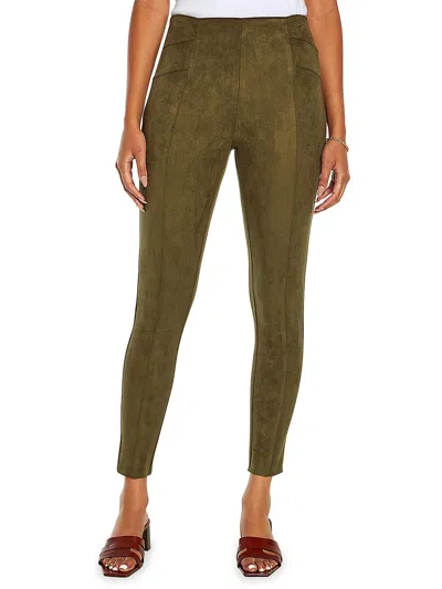 Three Dots Sofia Womens Faux Suede Mid-rise Skinny Pants In Multi