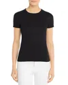 Three Dots Solid Crewneck Tee In Black